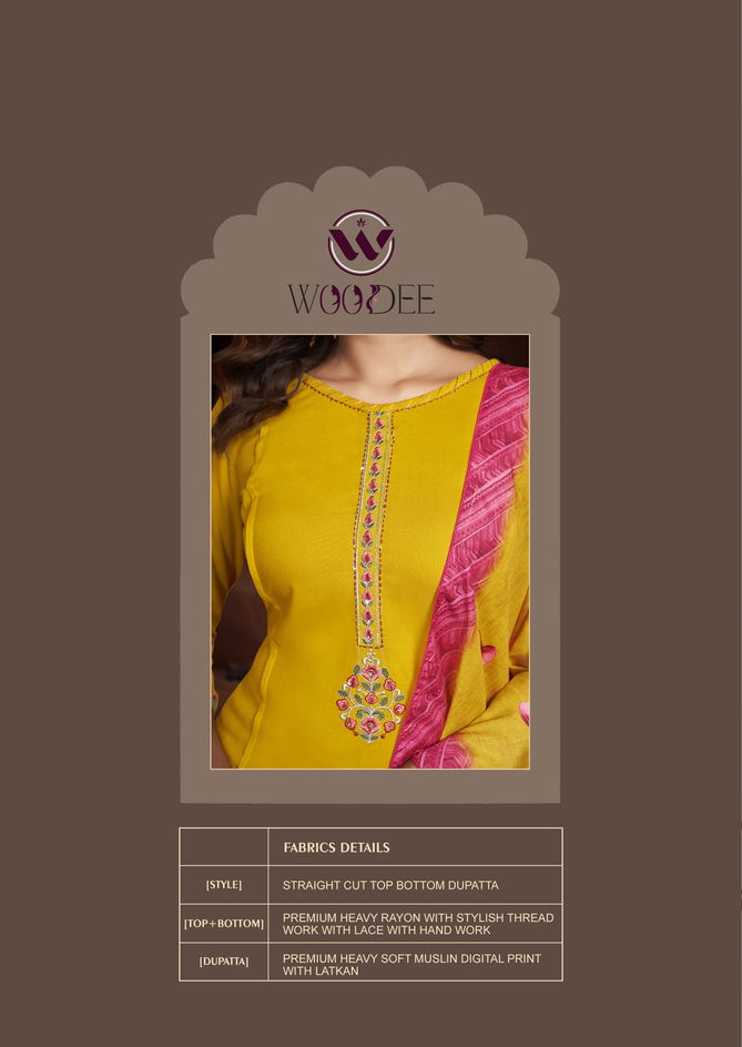 Golden Pearl Vol 3 By Woodee Rayon Designer Kurti With Bottom Dupatta Wholesale Online
